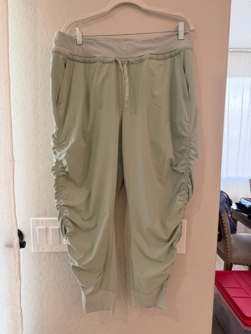 Athleta attitude joggers Sage Green Drawstring Attitude Pants 14 petite